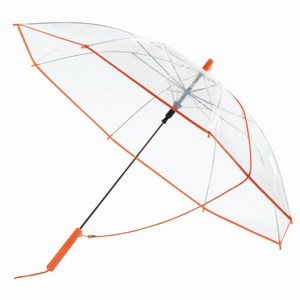 Automatisch te openen paraplu Panoramic, transparant, oranje