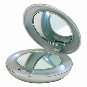 Make-up spiegel met LED lampje, zilver