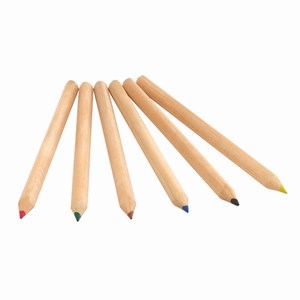6 delig set jumbo geslepen potloden Colourful, gekleurd