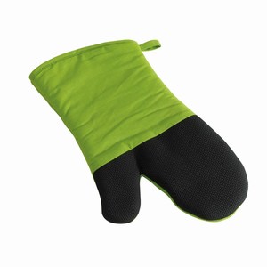 BBQ-handschoen/ ovenwant Stay Cool. Zwart, Licht Groen.