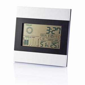 Kalender alarmklok met thermometer groen