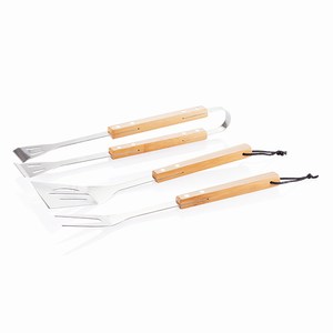 3-delige bamboe barbecue set