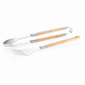 2-delige bamboe barbecue set deluxe