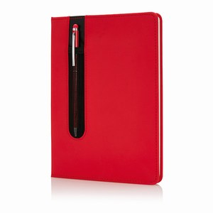 Deluxe A5 notitieboek met stylus pen, rood