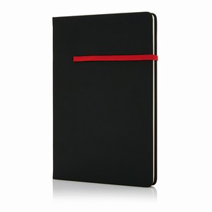 A5 notitieboek met horizontaal elastiek, zwart