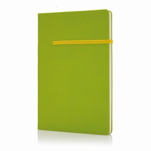 A5 notitieboek met horizontaal elastiek, lime