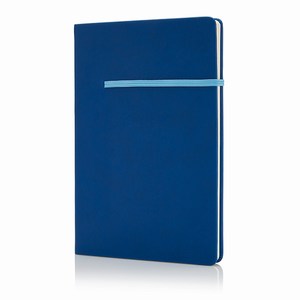 A5 notitieboek met horizontaal elastiek, blauw