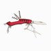 7 delig RVS multitool Small R, rood, zilver