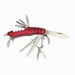 11 delig RVS multitool Big R, rood, zilver