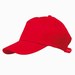 5 panel katoenen baseball cap met verstelbare sluiting, rood
