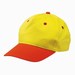 5 panel katoenen baseball cap voor kinderen met bollende klep en klittenbandsluiting, geel, oranje