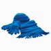 3 delig fleece set bestaande uit sjaal, pet en paar handschoenen, blauw