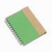 Notitieboekje van gerecycled papier met balpen “Magny”. Groen, Naturel.