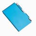 Aluminium notitieboekje met balpen. Blauw.