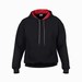 Gildan 185C00 hooded sweater contrast black red