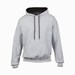 Gildan 185C00 hooded sweater contrast sports grey black