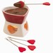 Hartvormig chocolade fondue set Sweet Heart, rood, wit