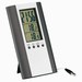 Binnen / buiten thermometer met LCD display met de binnen en buiten temperatuur en de tijd Tevens heeft het artikel een alarmfunctie, zilver, antraciet