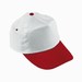 5 panel katoenen baseball cap in twee kleuren combinatie met verstelbare sluiting, wit, rood
