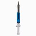 Pen in de vorm van een injectiespuit, blauw