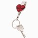 Sleutelhanger WITH LOVE. Zilver, Rood.