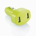 Duo auto USB oplader, groen