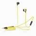 In-ear oordopjes met platte kabel, geel