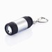 Oplaadbare USB LED zaklamp met sleutelhanger zilver